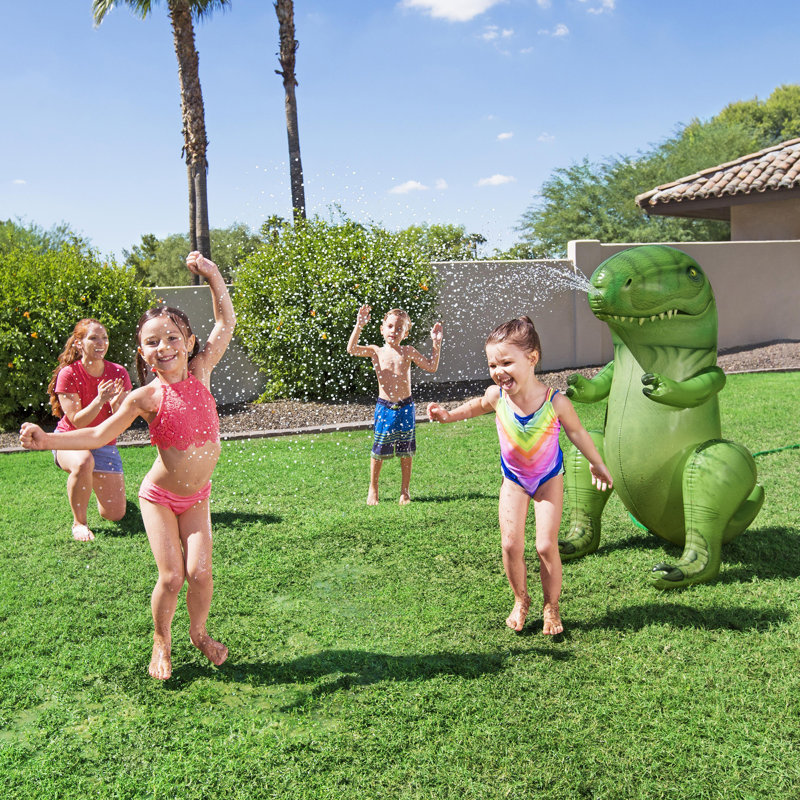 Bestway H2OGO! Gicleur gonflable Dinomite - Dinosaure vert, tête de museau T-Rex pulvérisant de l'eau, des jouets d'extérieur et de jardin