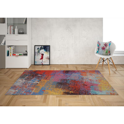 Premium Woven Carpet, 5.2 x 7.5 ft, 100% Polyester, Antibacterial, Non-Slip Underside, 0.3 in Pile Height | Machine Washable, 3D Digital Print | Perfect for Living Room, Bedroom & Office Décor