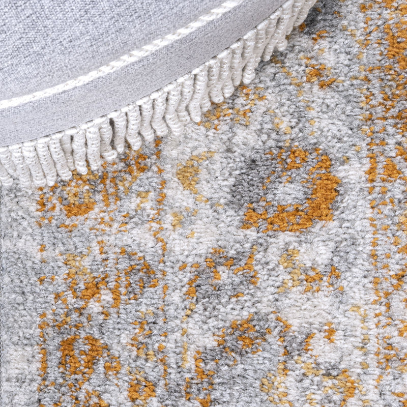 Indhira Ornate Medallion Persian Orange/Cream Rug, Runner 2'3" X 8'