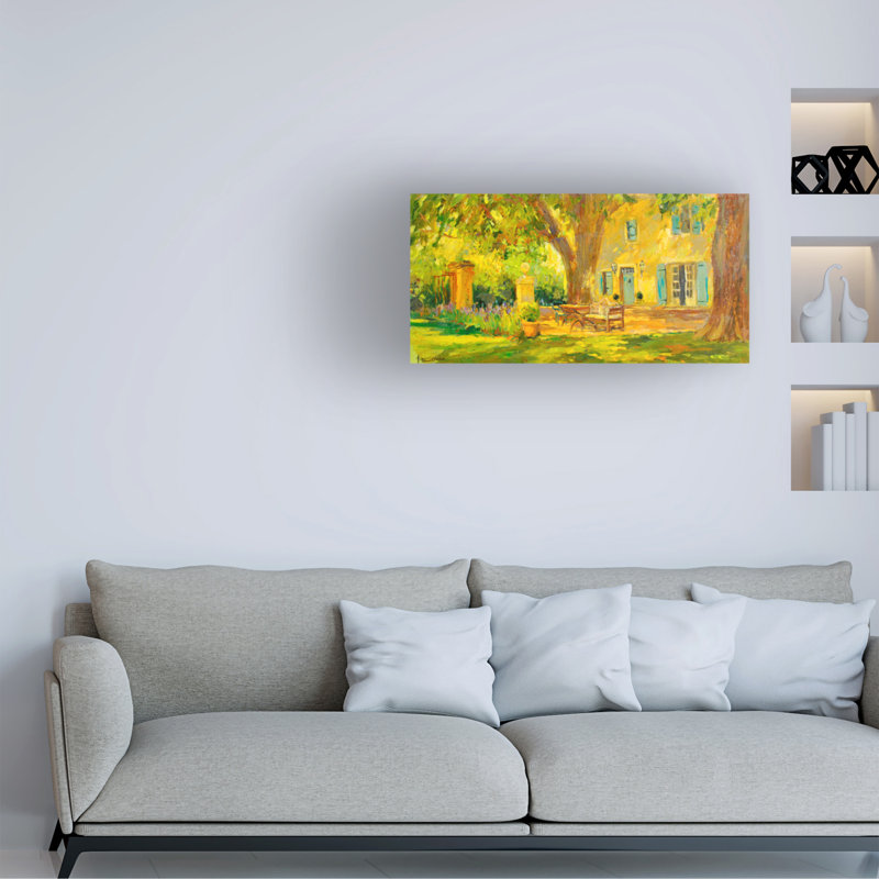 Impressionisme sur toile, "The Italian Villa", H 10 po x l 19 po x P 2 po