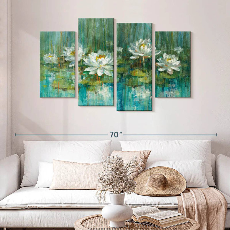 Harnek Water Lily Pond IV, 32" H x 52" W