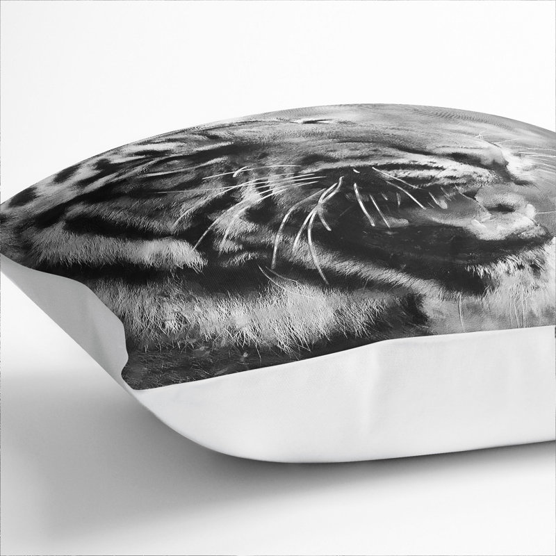 Tiger Vol.4 Scatter Cushion with Filling, 55cm H x 55cm W x 20cm D, White