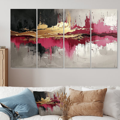 Expressionnisme de l'or rose foncé Fusion I - d'art mural - décoration murale moderne