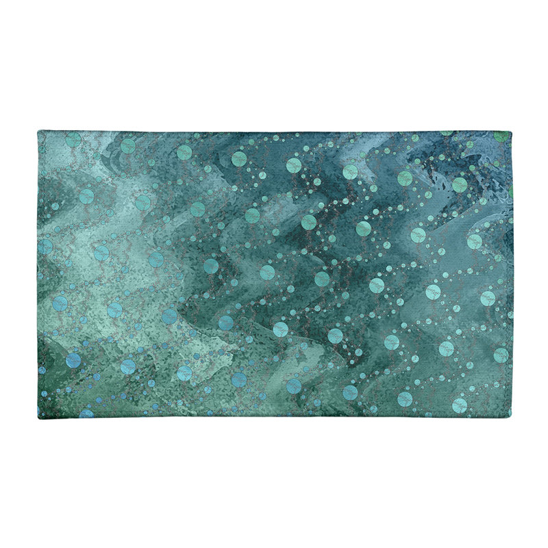Tapis de planètes et étoiles vertes, Rectangle 3 pi x 5 pi