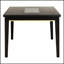 Table de salle à manger contemporaine espresso avec insert de miroir élégant, parfaite pour les salles à manger modernes et élégantes
