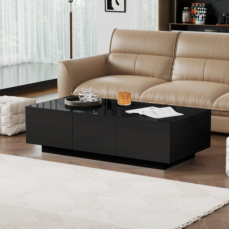 Coffee Table with Storage, Black