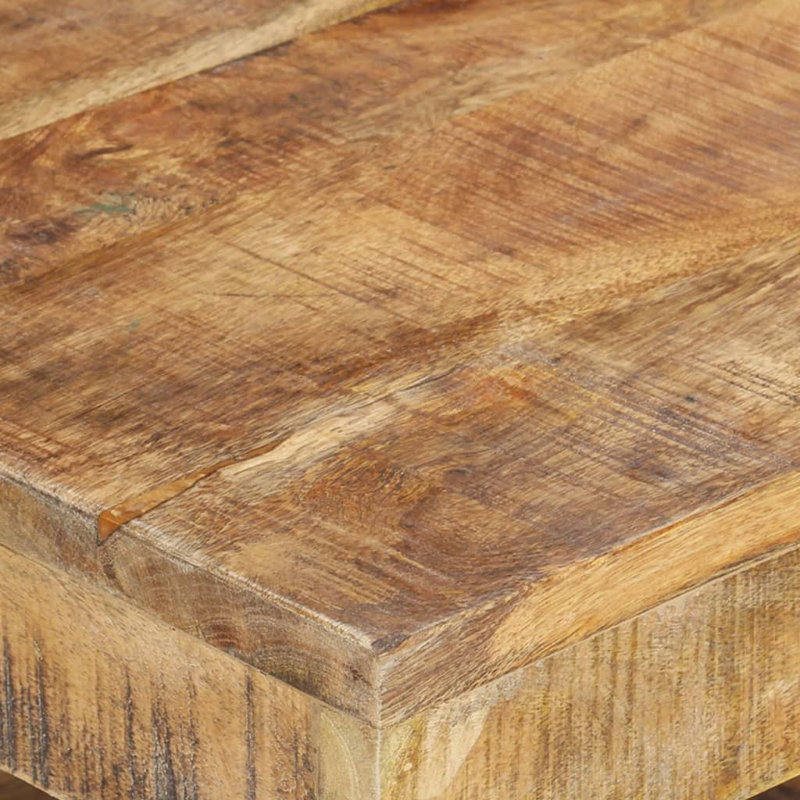 Sparta Solid Wood Floor Shelf Coffee Table with Storage, Natural