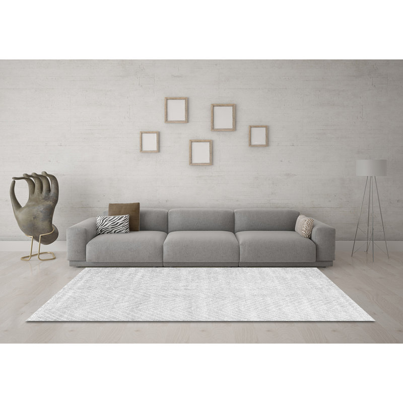 Tapis gris / blanc tissé à la machine Dannemora, Carré 7 pi