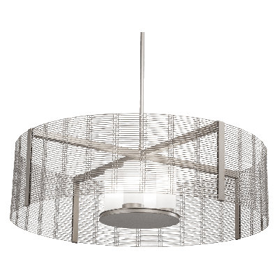 Downtown Mesh Drum Chandelier with Frosted Glass