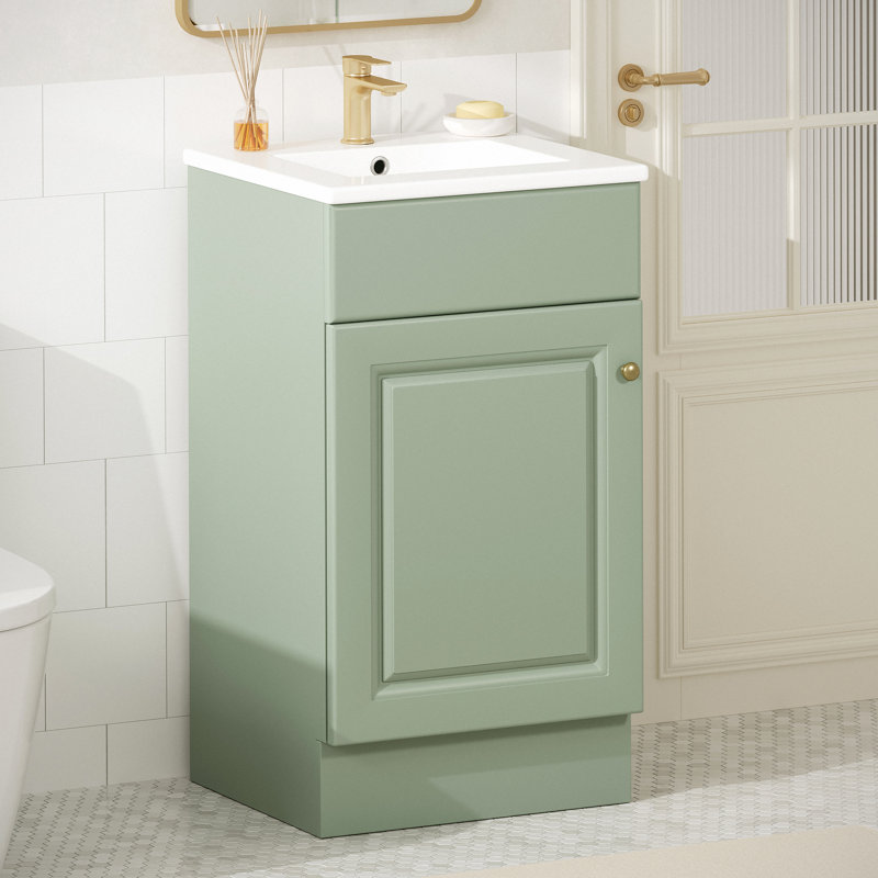 Louise 30'' Single Bathroom Vanity With Ceramic Top, Green