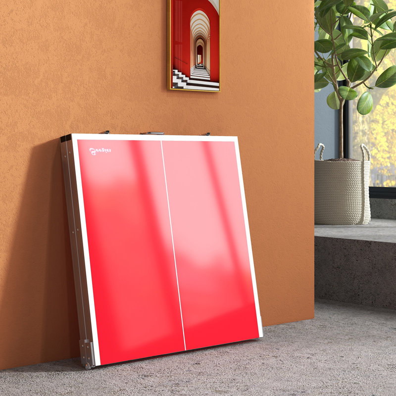 Soozier Mini Ping Pong Table Set for Outdoor and Indoor, Red