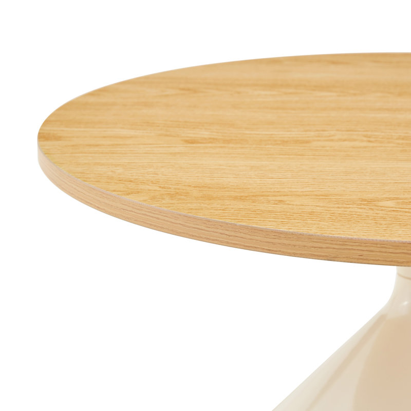 Living Room Table Set, Cream, Natural Wood