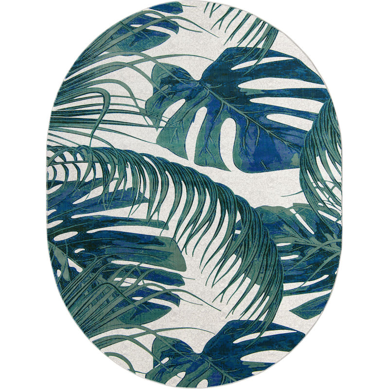 Floral Indoor Rug, Oval 7'10" x 10'