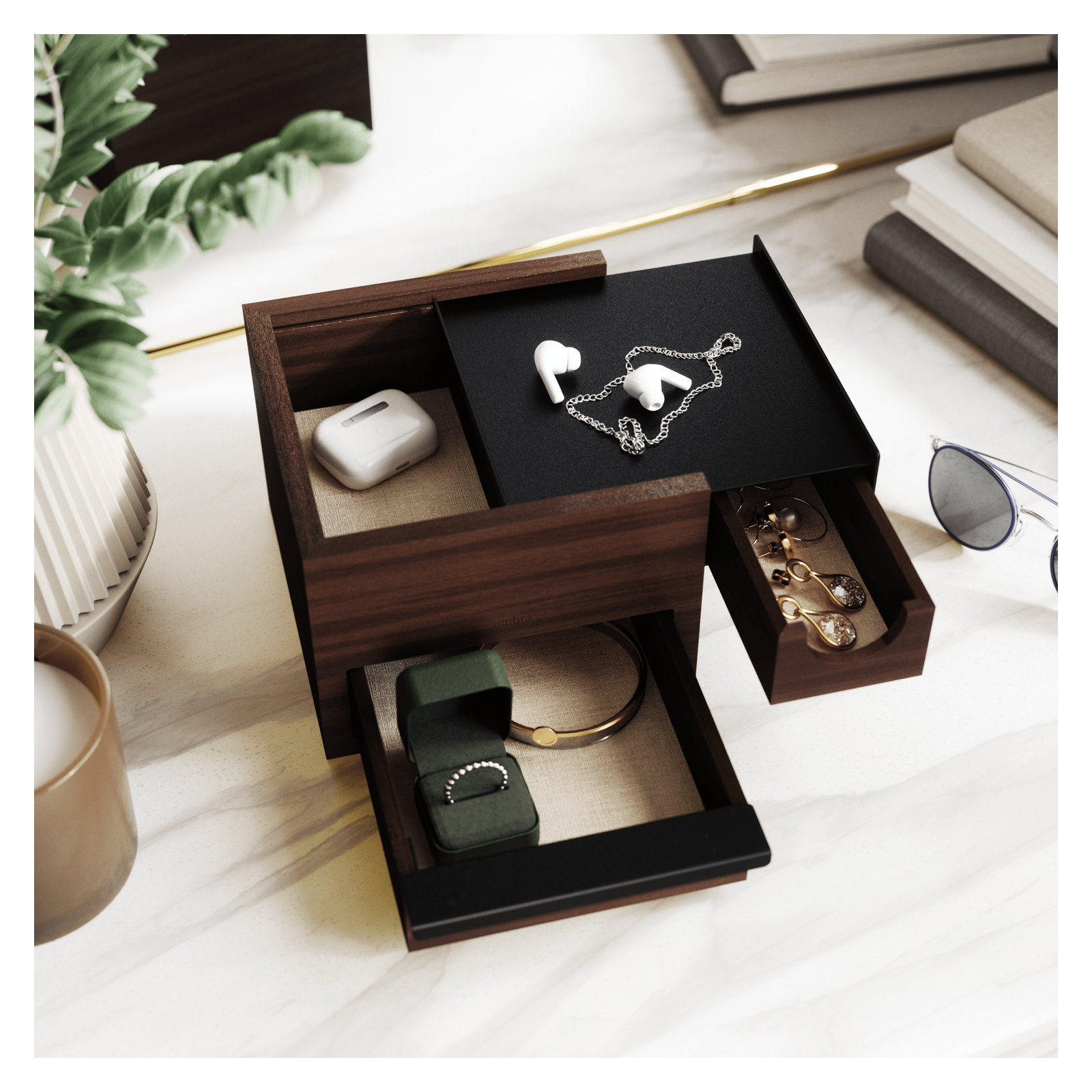 Mini Stowit Jewelry Organizer Tray, Black