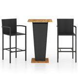 Kristne Square 2 Person 60cm Long Bar Height Dining Set