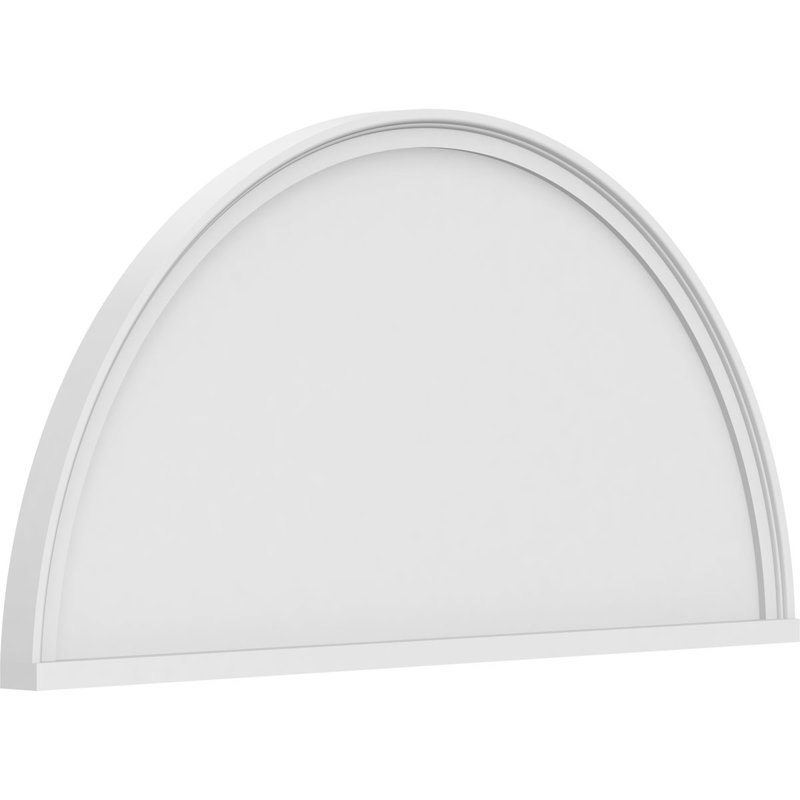 44"W x 22"H x 2"P Half Round Smooth Architectural Grade PVC Pediment, 22" H  x 44" W  x 2" D