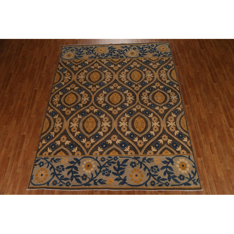 Tapis brun All-Over Gabbeh 8 x 11