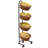 54" H X 15.5" W - 4-Tier Mobile Merchandiser Display Rack With Plastic Wicker Baskets