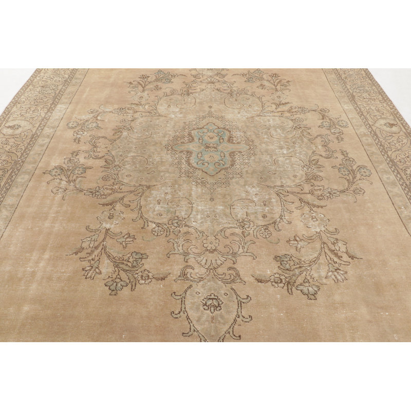 Distressed One-of-a-Kind 8'7X12'3 Hand Knotted Area Rug