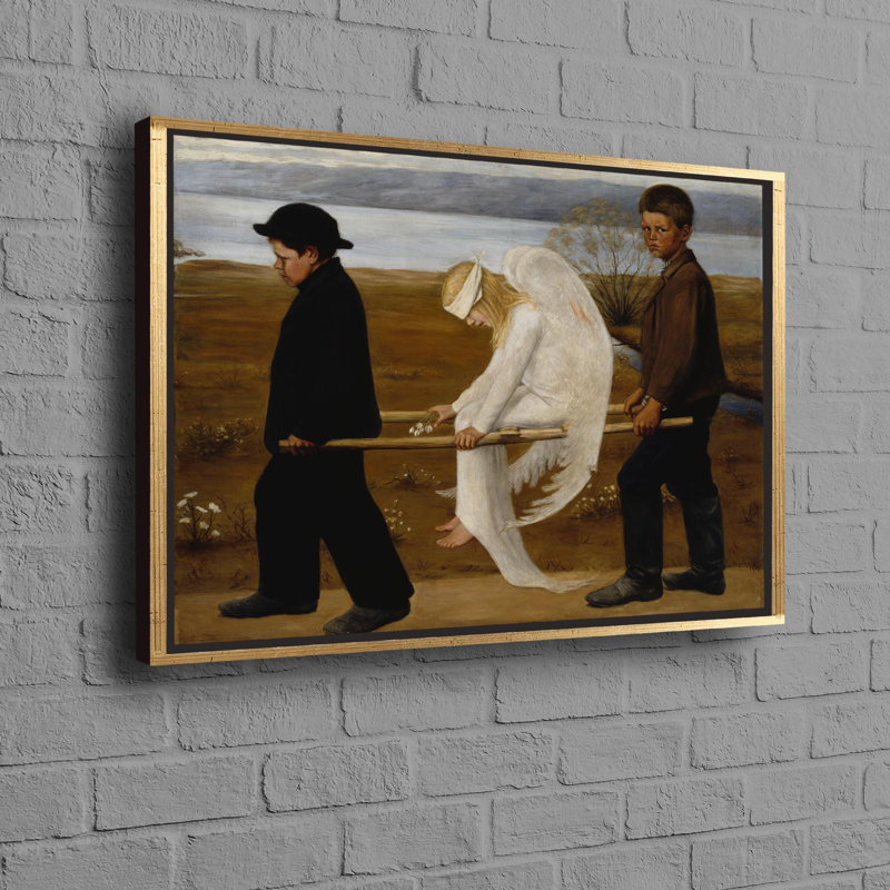 «Wounded Angel» par Hugo Simberg, art mural en toile de coton à thème pour décoration d'intérieur, H 18 po x l 26 po