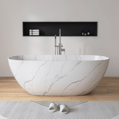 Baignoire de trempage autoportante en résine 63 po x 30 po