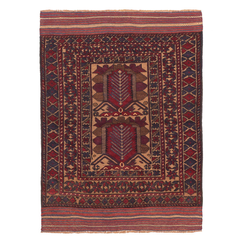 Tapis rouge tadjik Caucase 4 pi 1 po x 5 pi 5 po