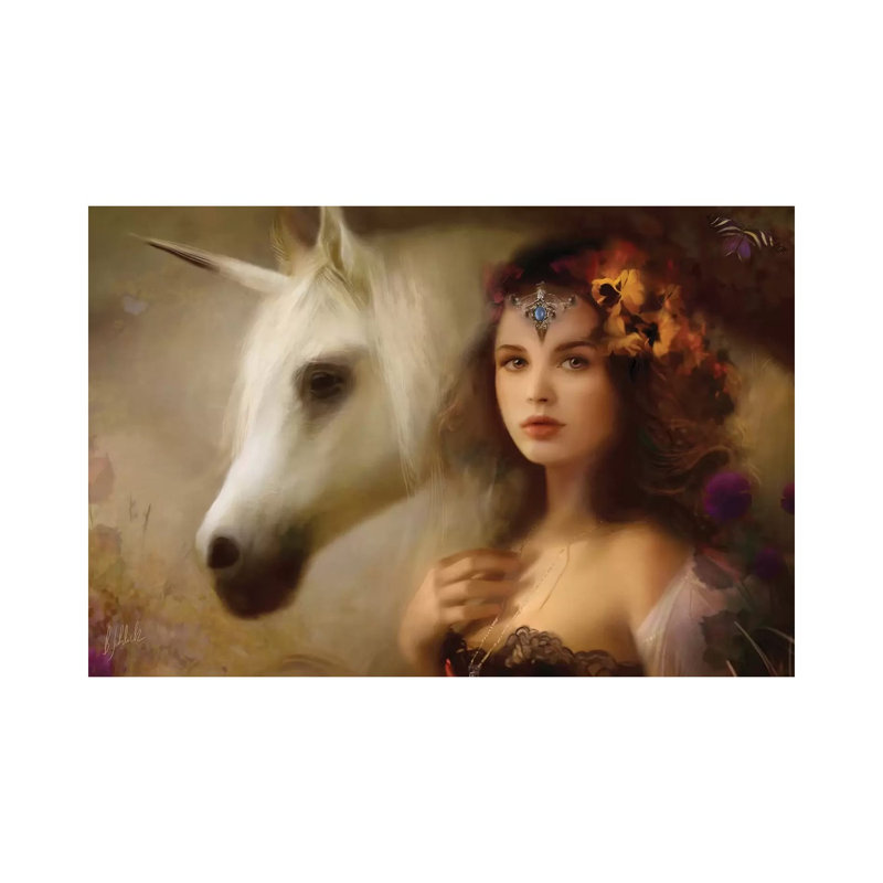 Unicorn 1 Piece Wrapped Canvas Wall Art, 20.32 cm H x 30.48 cm W