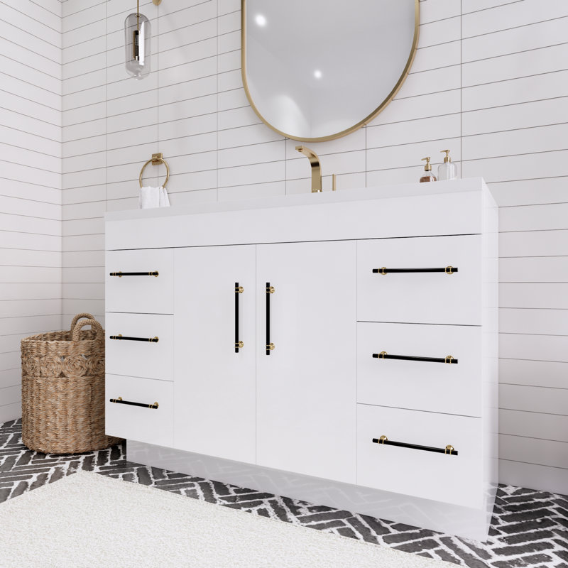 Ensemble de meuble-lavabo simple 48 po Spring, Blanc brillant