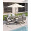 Ensemble de salle à manger d'extérieur, ensemble de salle à manger pivotant en aluminium avec trou pour parasol, ensemble de mobilier d'extérieur pivotant à 360 °, chaises et table pivotantes pour terrasse, jardin, cour arrière, chêne chaulé-1939504778