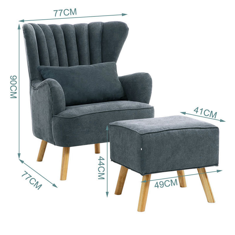 Parkison Upholstered Fabric Armchair With Footstool