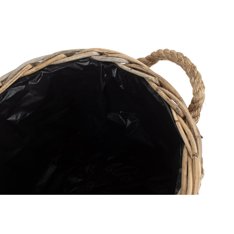 Rattan Planter Basket with Lining, 39cm H x 45cm W x 45cm D