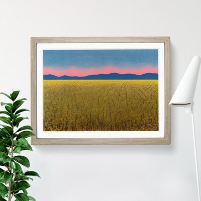 Wheat Field at Sunset - Framed Print