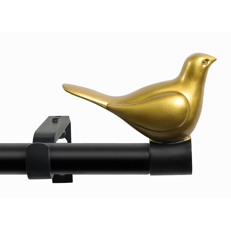 Tringle à rideaux simple ajustable 0,75 po, Noir, 48" - 84"