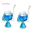 Ensemble de 2 pièces 9 oz. Ensemble de verres à vin sans pied en verre-424967417
