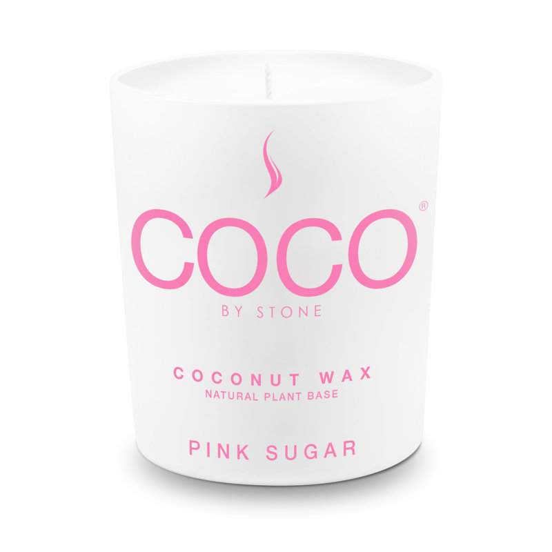 Bougie rose à la cire et à la noix de coco, Pot de 11 oz