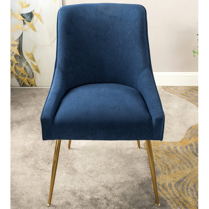 Adiqa Velvet Armchair, Velours bleu océan