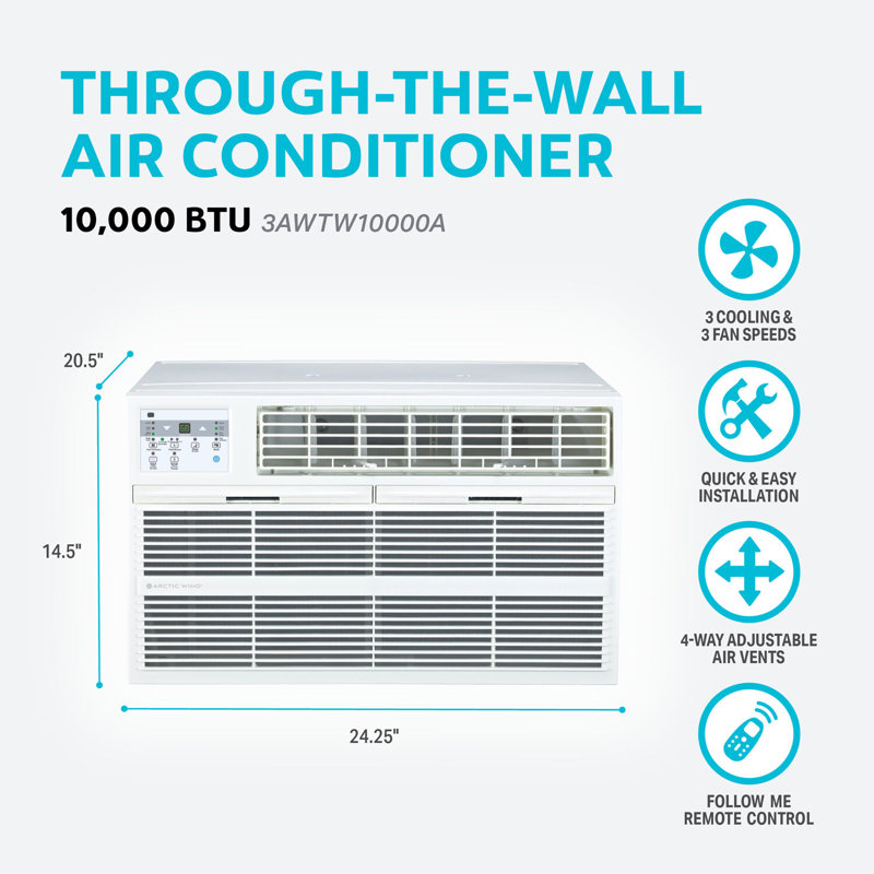 Arctic Wind 10,000 BTU White Through-the-Wall Air Conditioner with Remote Control