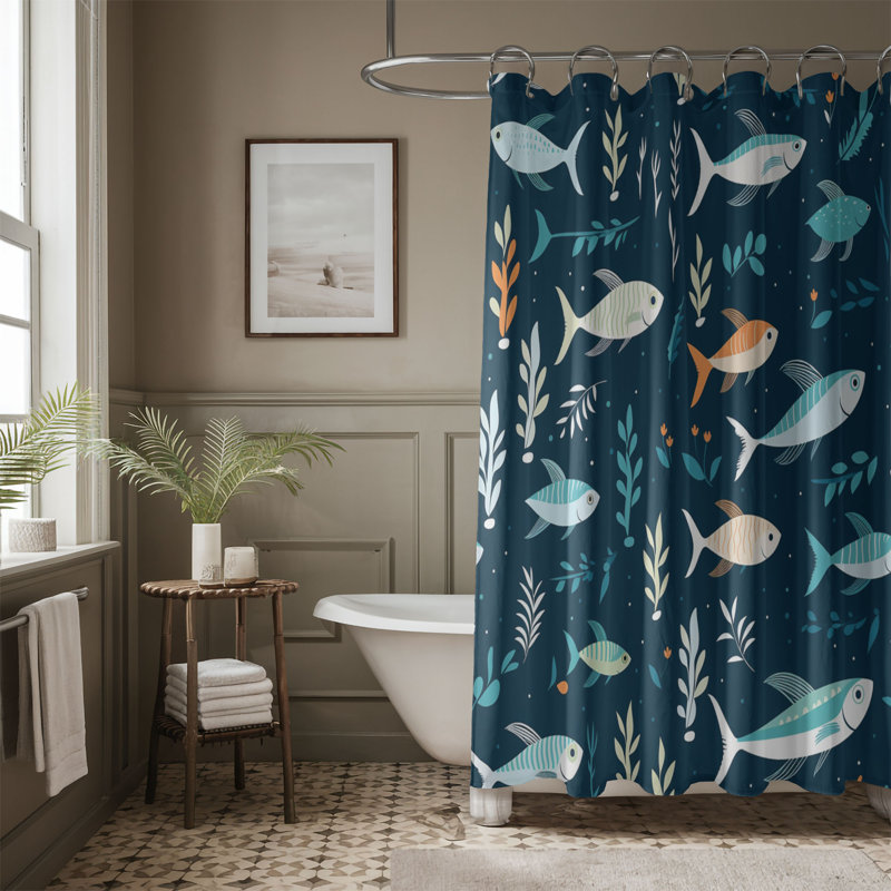 Water Whispers - rideau de douche standard 1 pièce, H 74 po x l 71 po