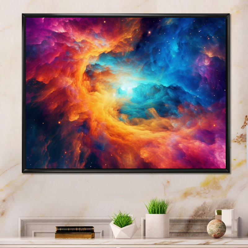 Revolution Space III sur impression sur toile, H 12 po x l 20 po x P 1 po, Cadre flottant noir