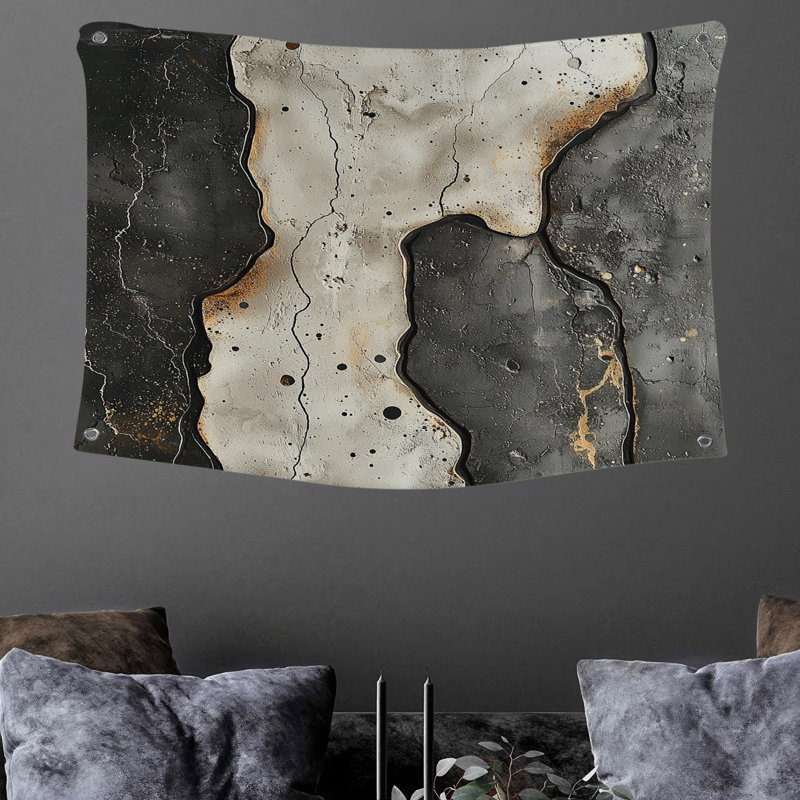Tapisserie murale texturée - Décoration murale abstraite, H 50 po x l 60 po