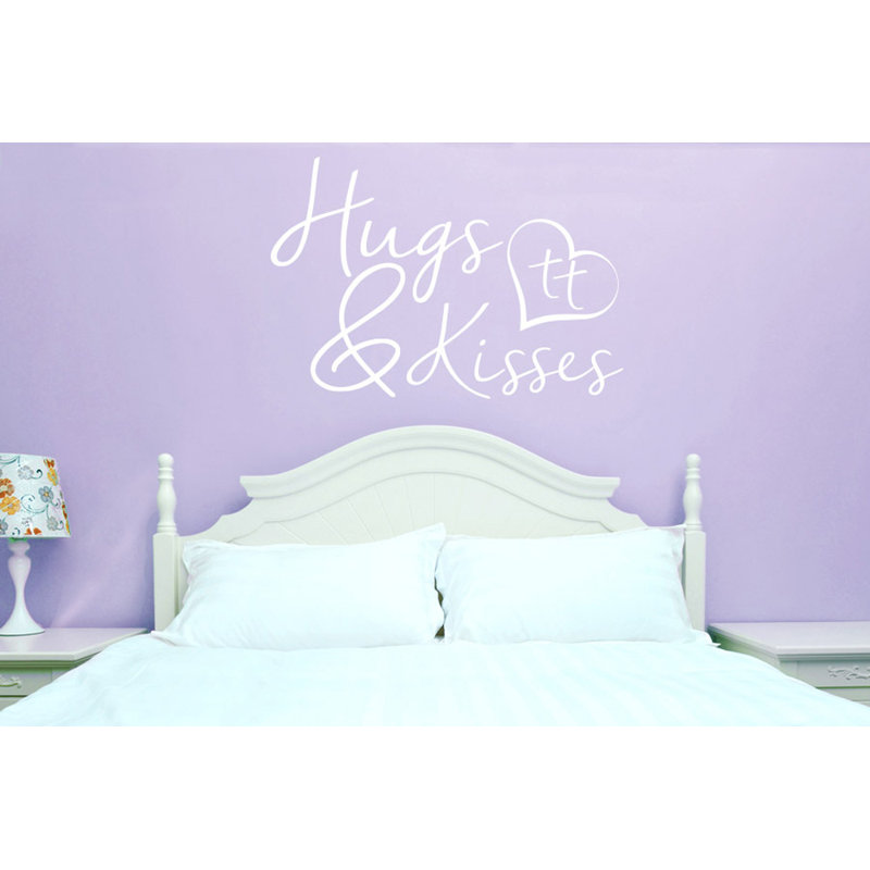 Hugs and Kisses Wall Sticker, Medium, White