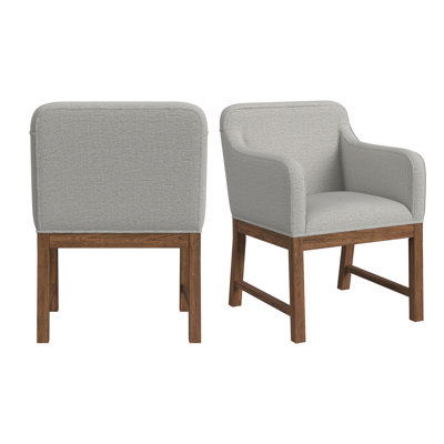 UPH Dining Chair with Light Grey Fabric in Brown (2 Per Carton)