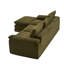 Canapé modulaire modulaire, canapé en L en forme de nuage avec 1 repose-pieds mobile, canapé en chenille confortable avec coussins moelleux pour le salon (vert)