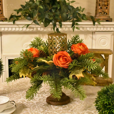 Faux Silk Rose Arrangement in Jar
