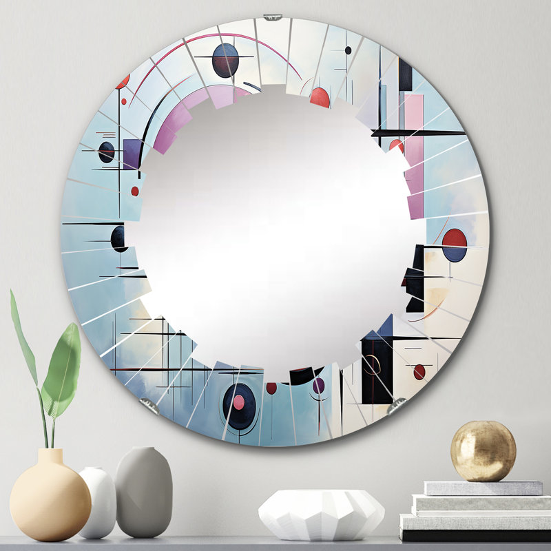 Aughnaholle - Miroir mural moderne rond, 24 po x 24 po