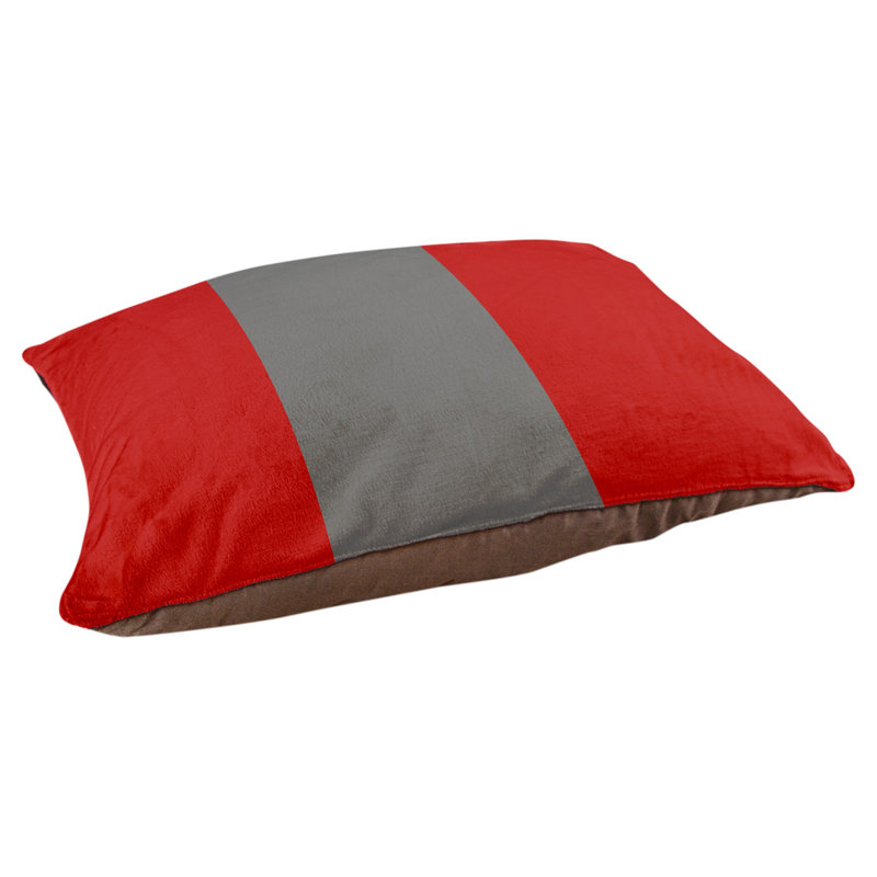 Coussin Ohio Football, Moyen (l 28 po x P 18 po x H 6 po), Écarlate / gris