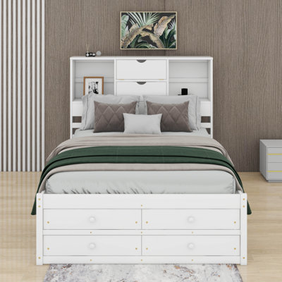 Queen Size Platform Bed With Drawers