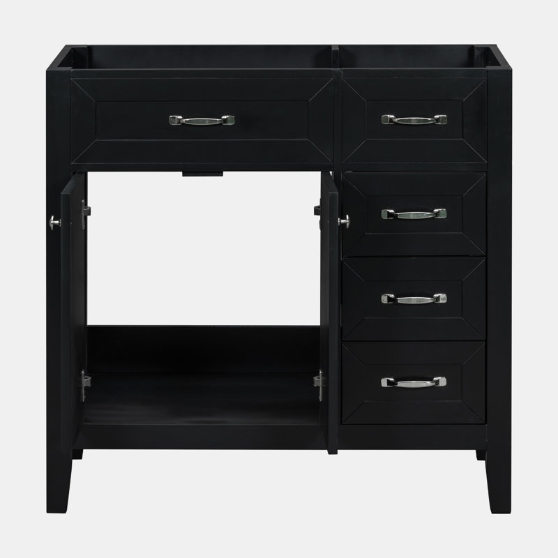 Base de meuble-lavabo simple 35,5 po seulement, Noir