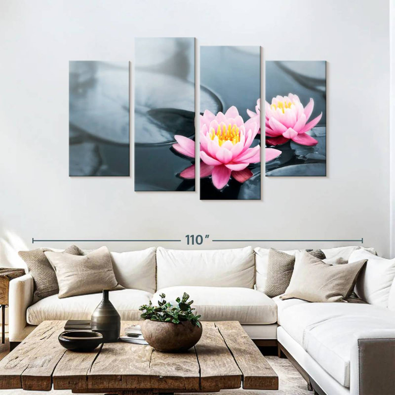 Harnek Pop Lotus Flowers, 54" H x 84" W