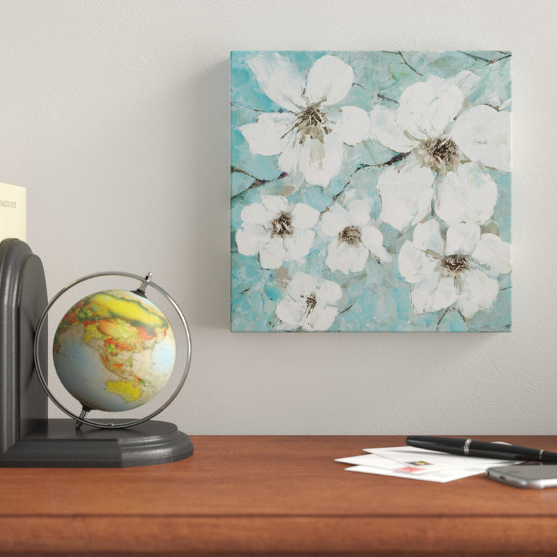 « wild dogwood », peinture sur toile tendue, H 10 po x l 10 po x P 1,5 po